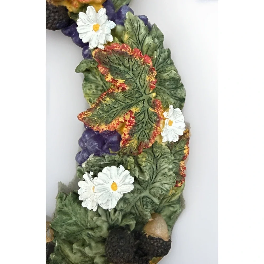 Cornucopia All Weather Wreath In & Out Door Wall Hanging Autumn Floral Fruit Veg
